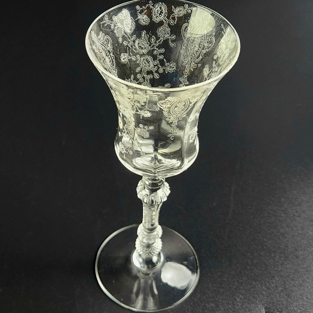 Vintage - Wine Glass Elaine Clear (Stem 3500) by CAMBRIDGE - Single - 6.5" Tall